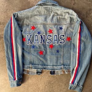 University of Kansas - Jayhawks Denim Jacket - Medium